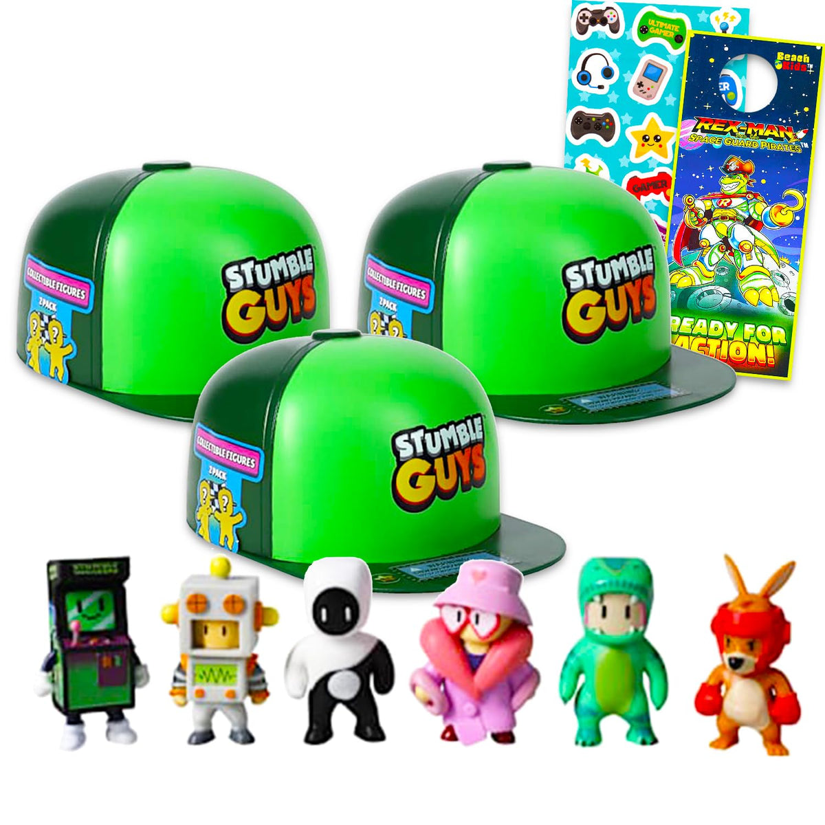Stumble Guys 3-pack mystery blind bags with mini figures for party favors