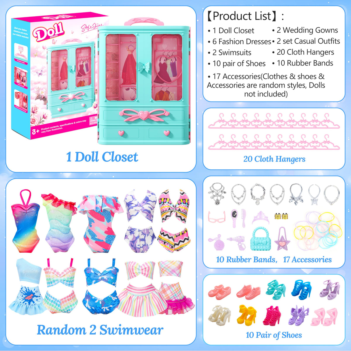 Style Shine casual outfit set enables creative everyday styling for dolls