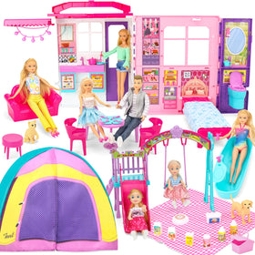 Style Shine foldable dollhouse in compact case for easy storage and travel.