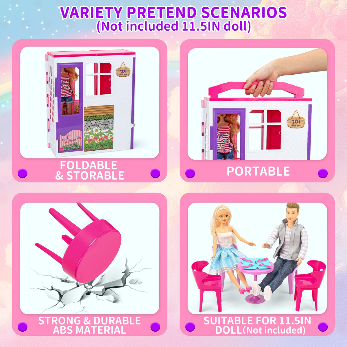 Style Shine dollhouse kitchen playset with cookware and tableware.