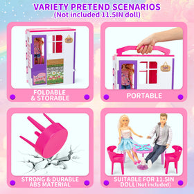 Style Shine dollhouse kitchen playset with cookware and tableware.
