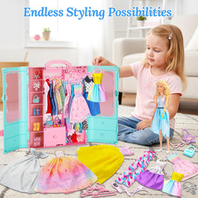 Style Shine fashion dresses display for versatile doll styling scenarios