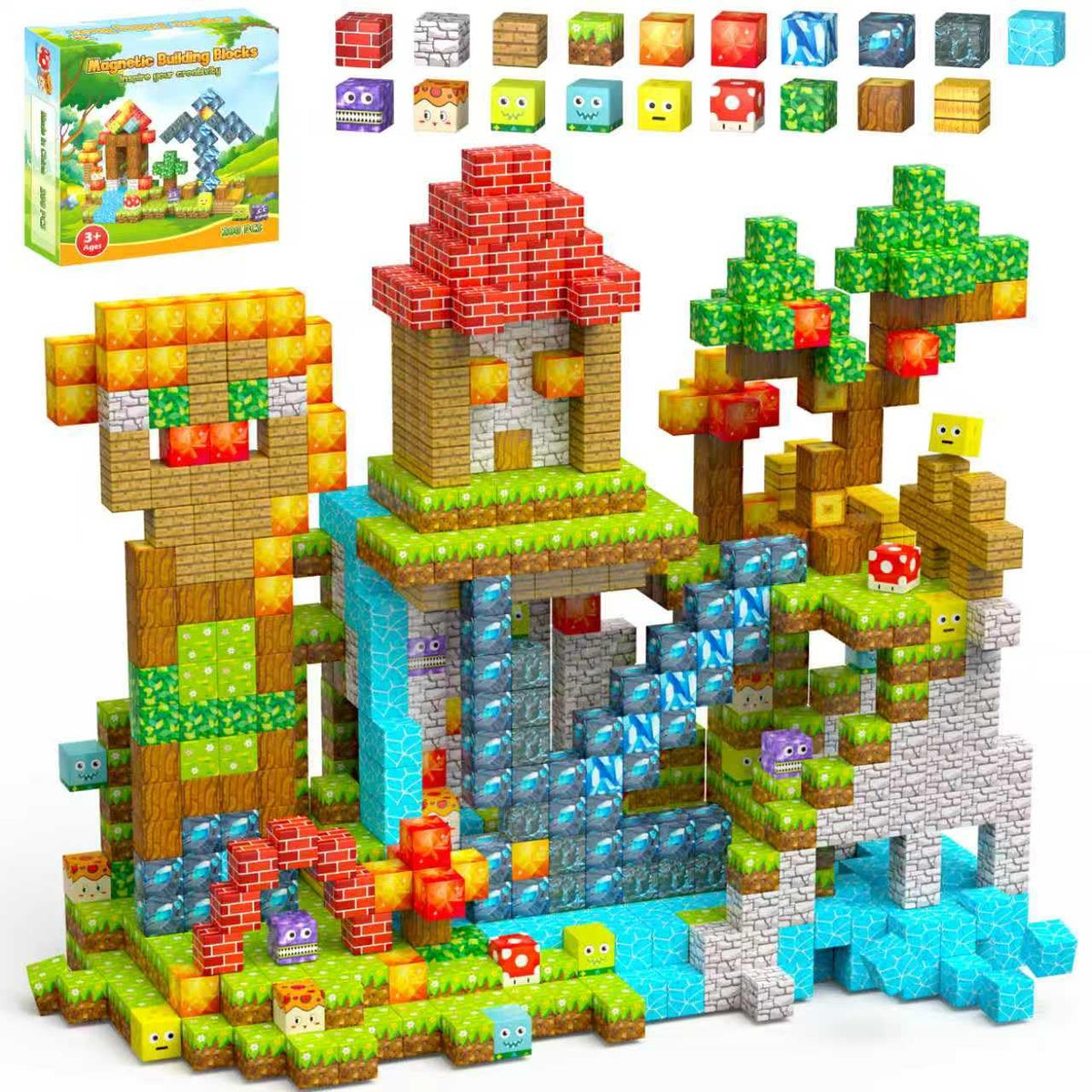 Styleeasy 200pcs magnetic blocks in colors for hands-on STEM play and creativity.