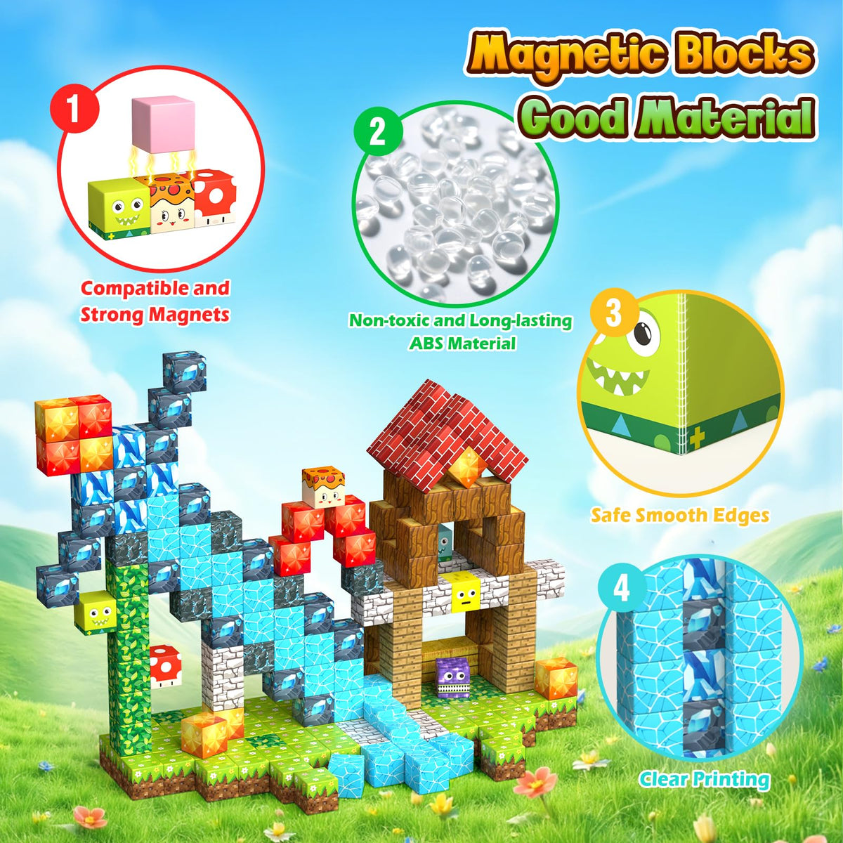 Styleeasy magnetic cubes with safe grip aid little hands during construction.