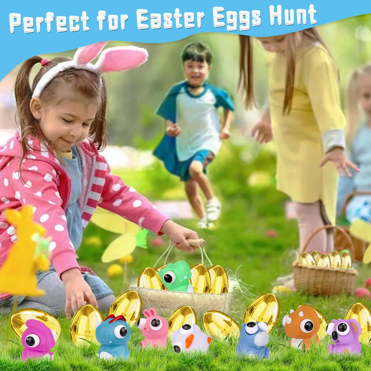 StzMamil golden eggs brighten Easter baskets and party decorations.