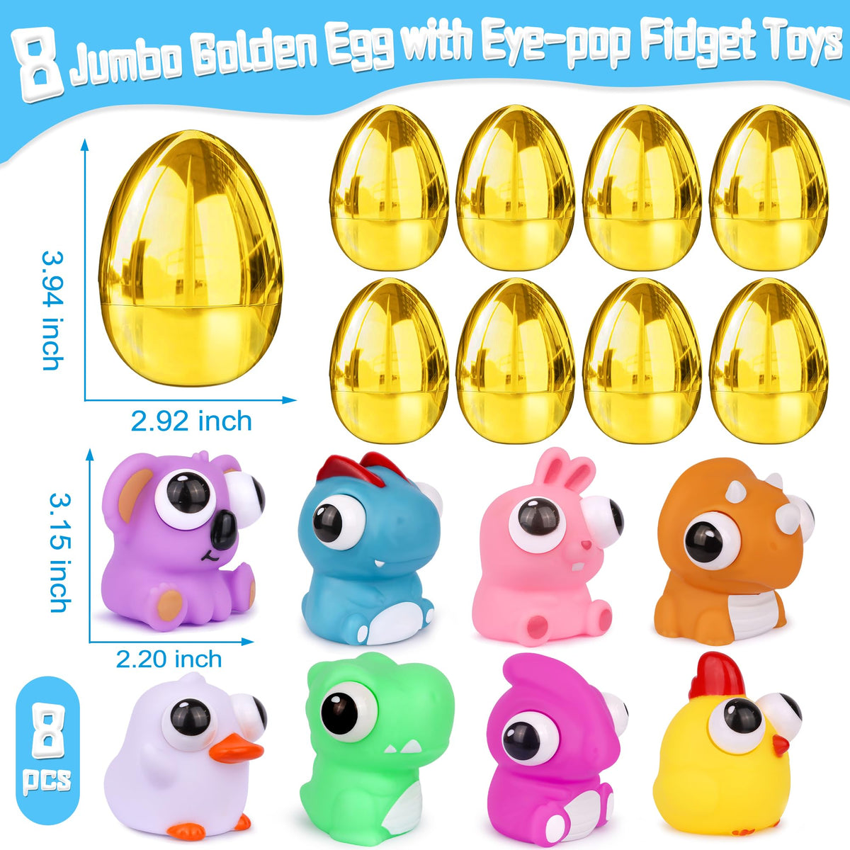 StzMamil jumbo egg open reveals eye-pop squishy toys for kids.