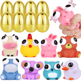 StzMamil 8-pack golden Easter eggs with eye-pop squishy toys for festive surprises