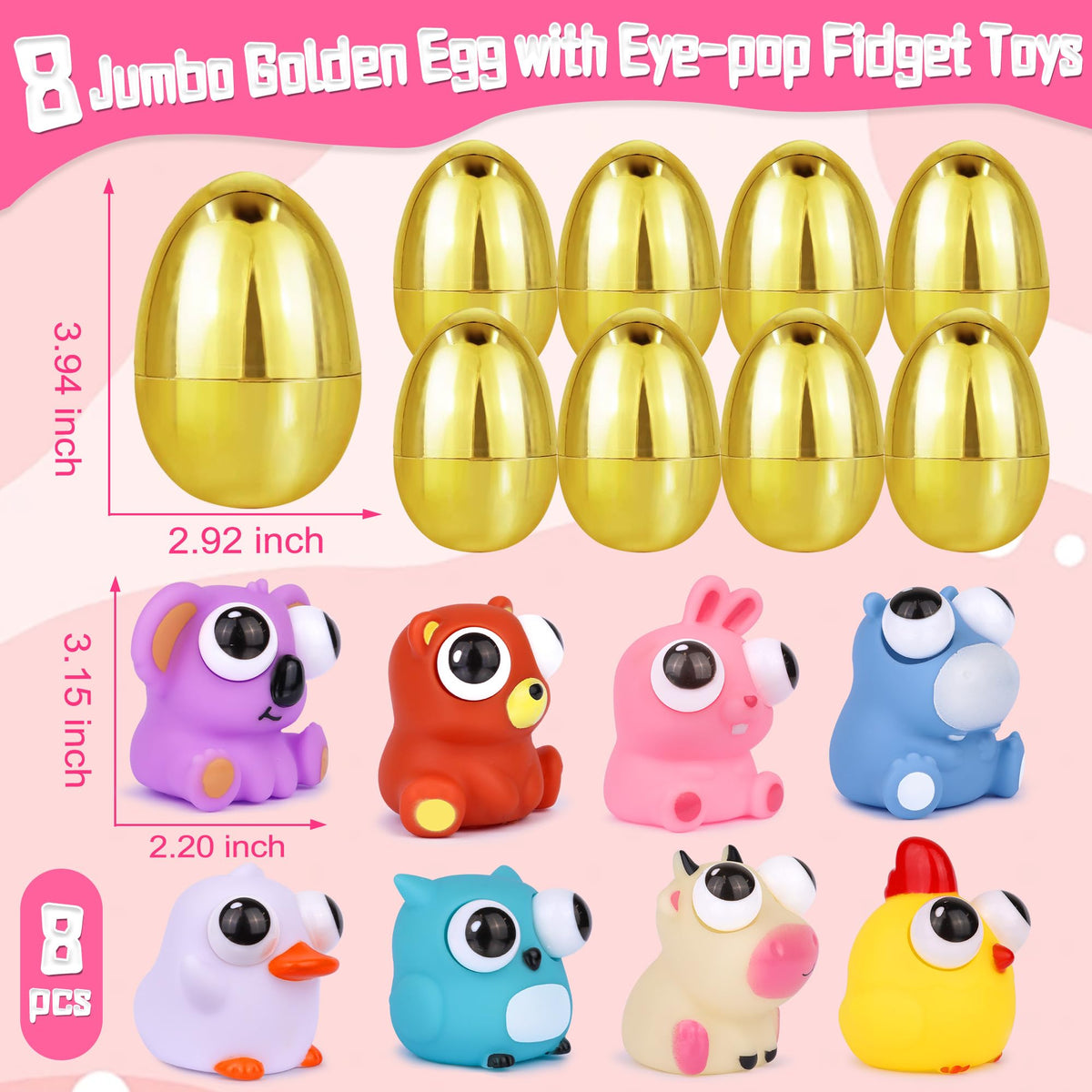 StzMamil golden eggs provide bright visibility for easy egg hunts
