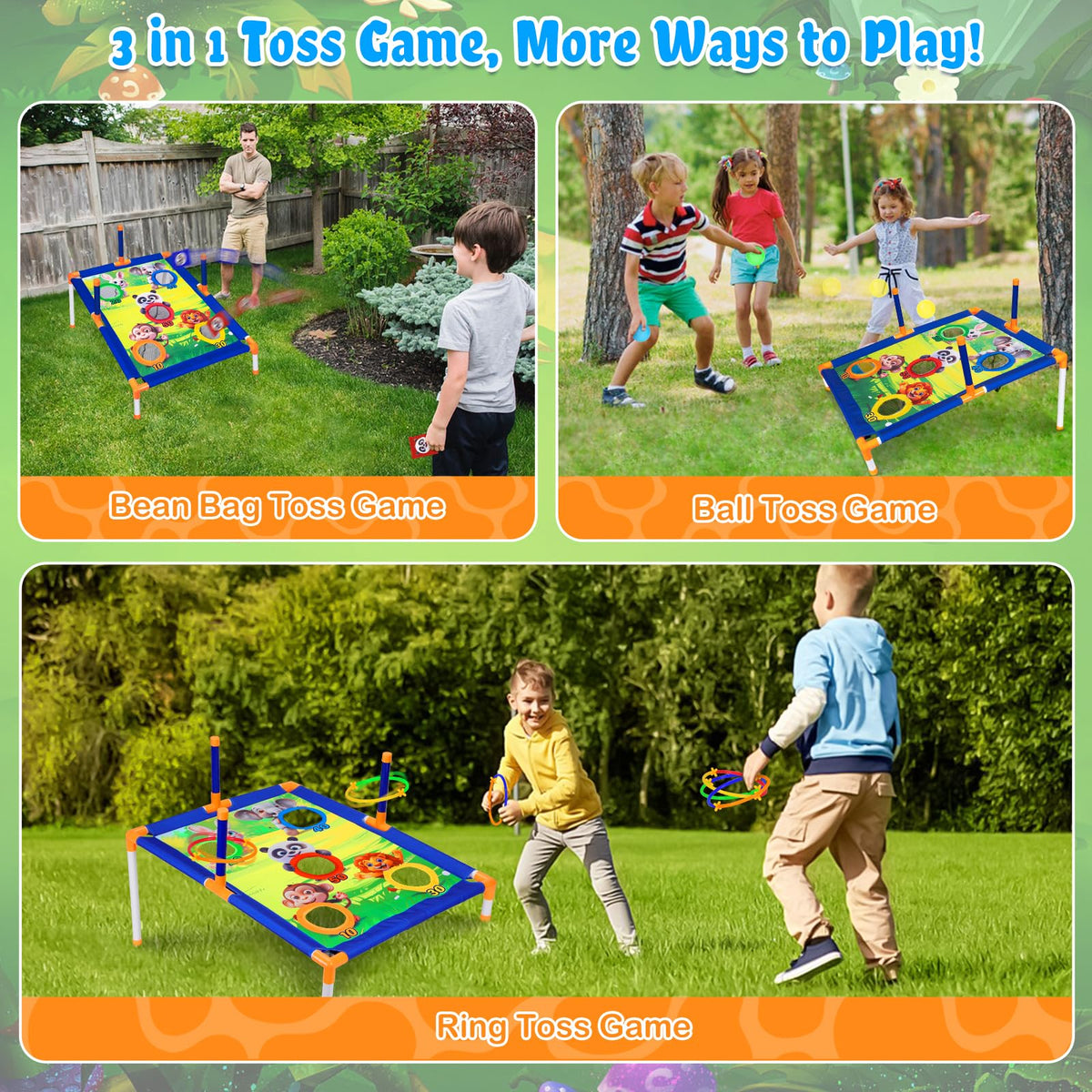 Subao ring toss play area strengthens hand-eye coordination during outdoor sessions.