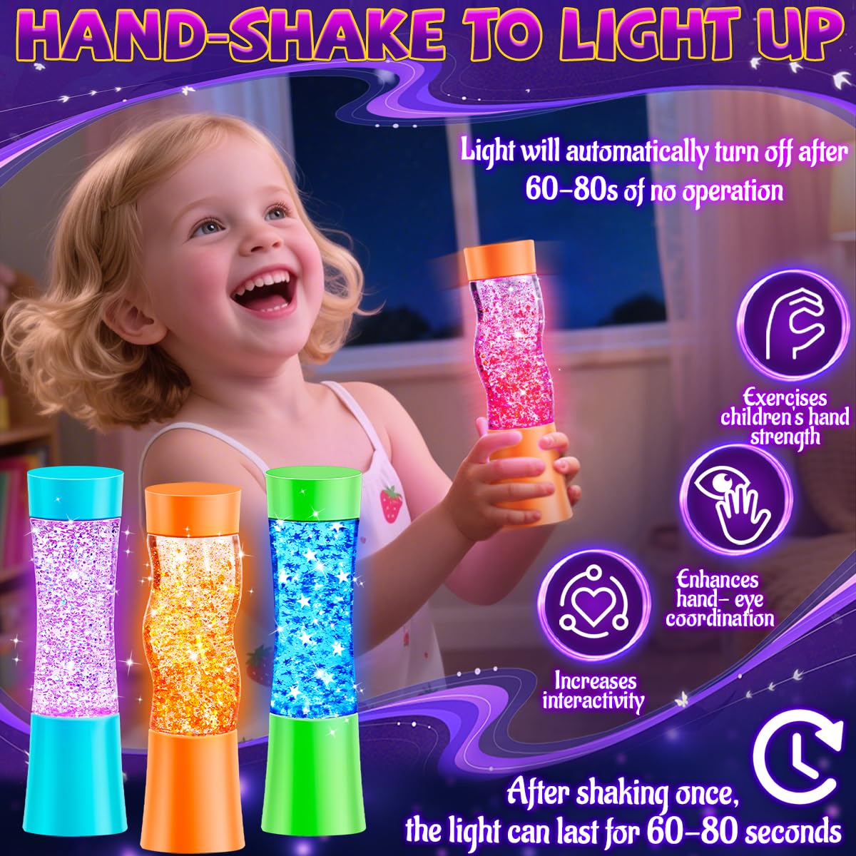 Subao sensory bottles with vibrant liquid fillings for soothing exploration