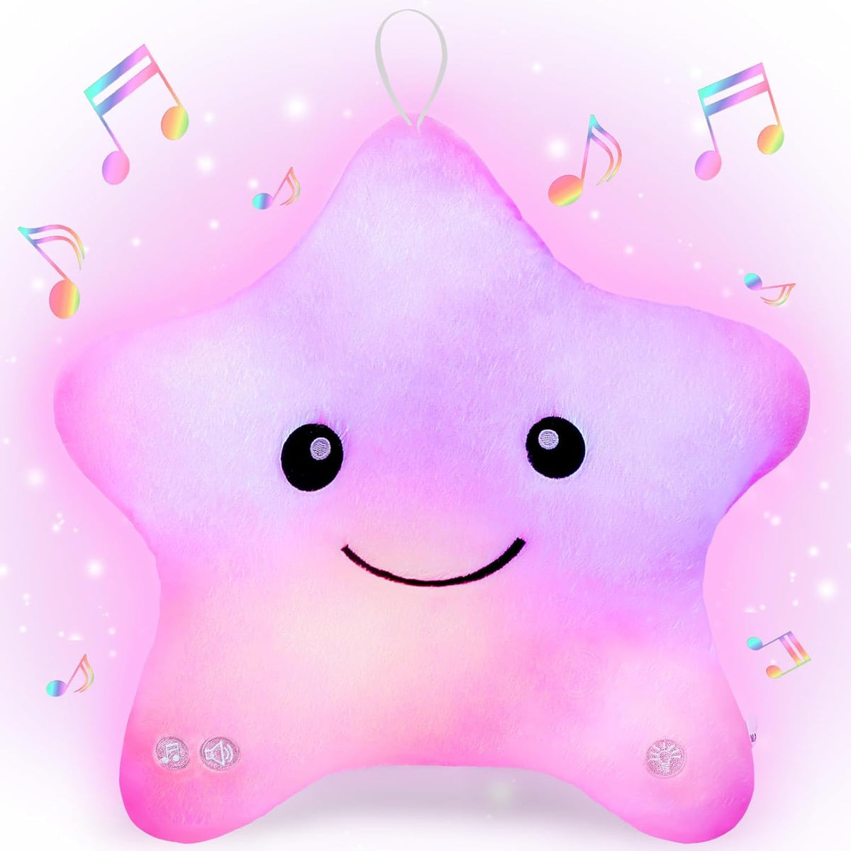 Subao Twinkle Star pillow glow-button lights soothe kids at bedtime