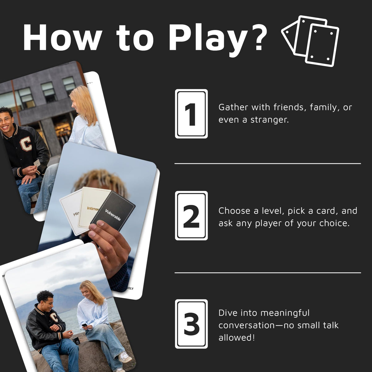 Substance card game playing table setup supports cozy group discussions.
