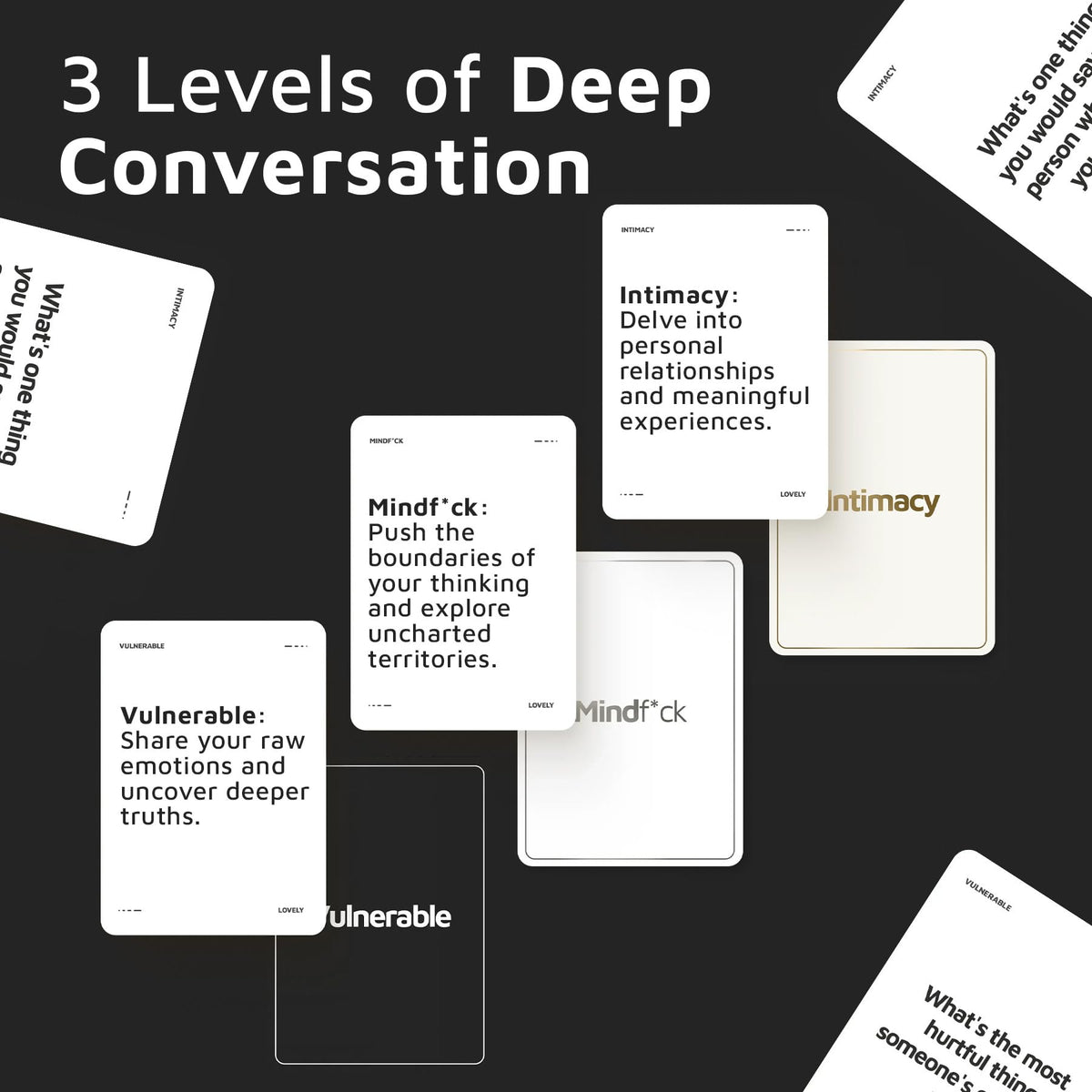 Substance card game vulnerability level card invites openness and trust.