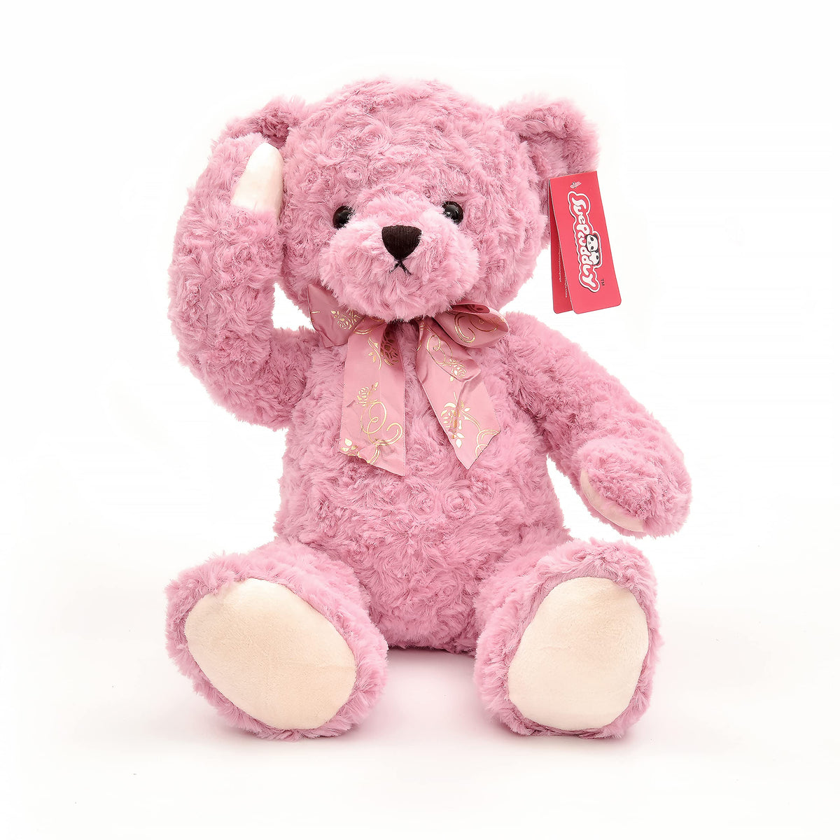 Suepcuddly teddy bear available in four color options.