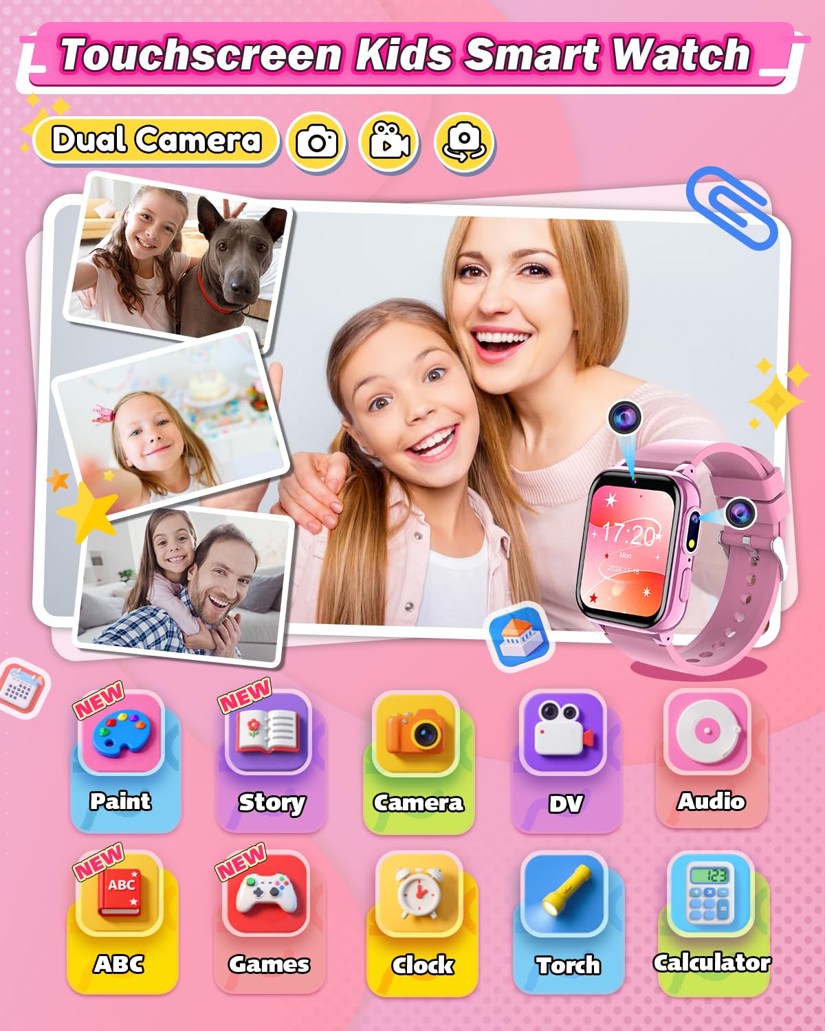 Sueseip watch dual cameras capture clear selfies and videos for creative moments