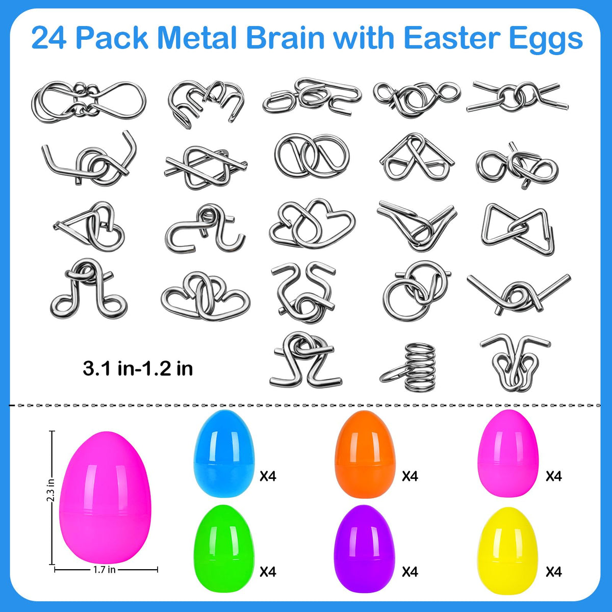 Sufuplay blue egg concealing a metal brain teaser for problem-solving