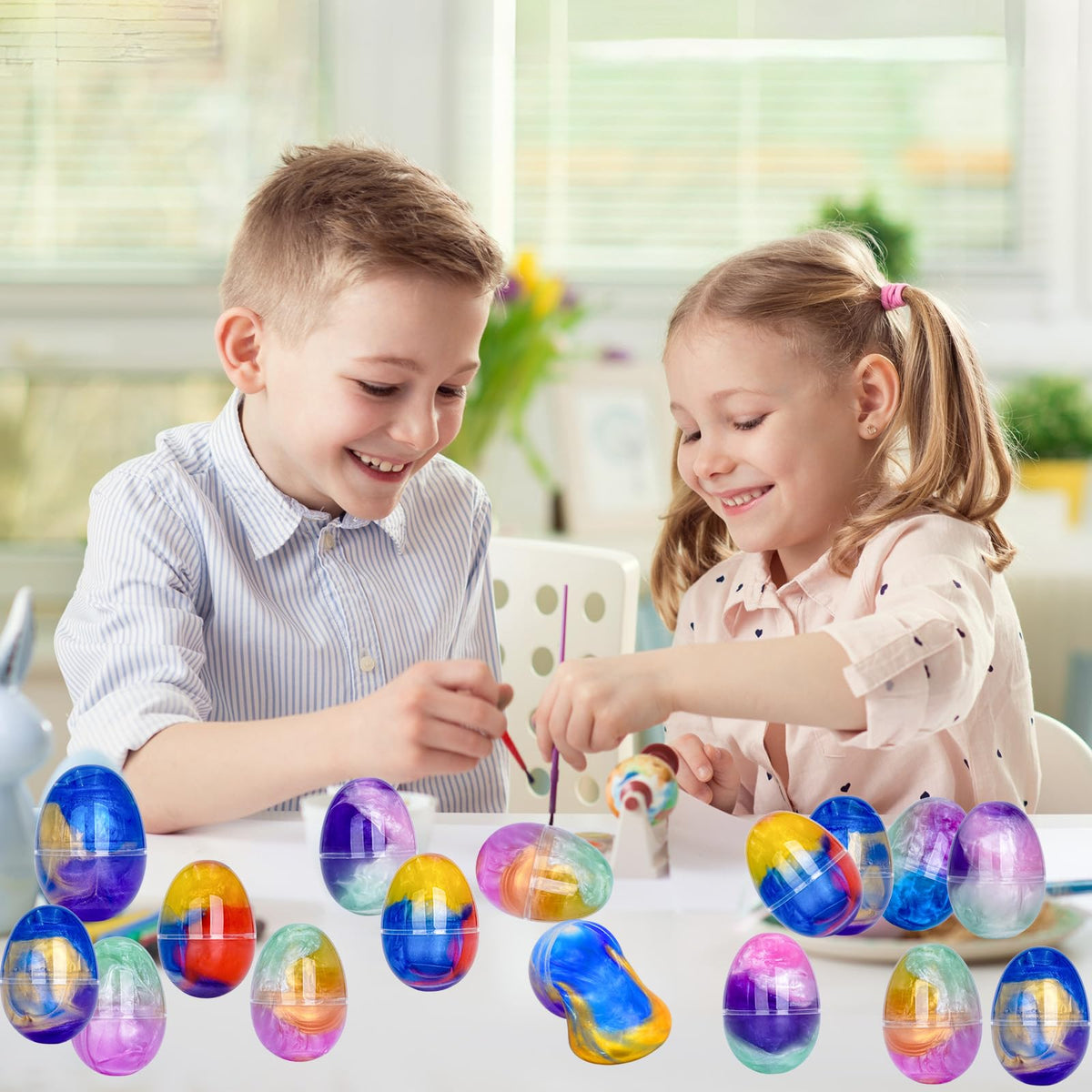 Sufuplay Colorful Slime Colors inside each egg inspire tactile play.
