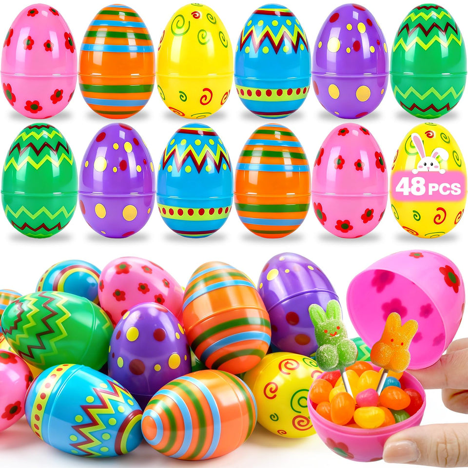 Sufuplay 3-inch polka dot Easter egg for colorful decorations and egg hunts