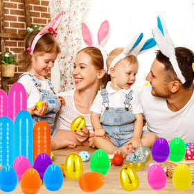 Sufuplay yellow 2.4-inch Easter eggs with sunny craft potential.