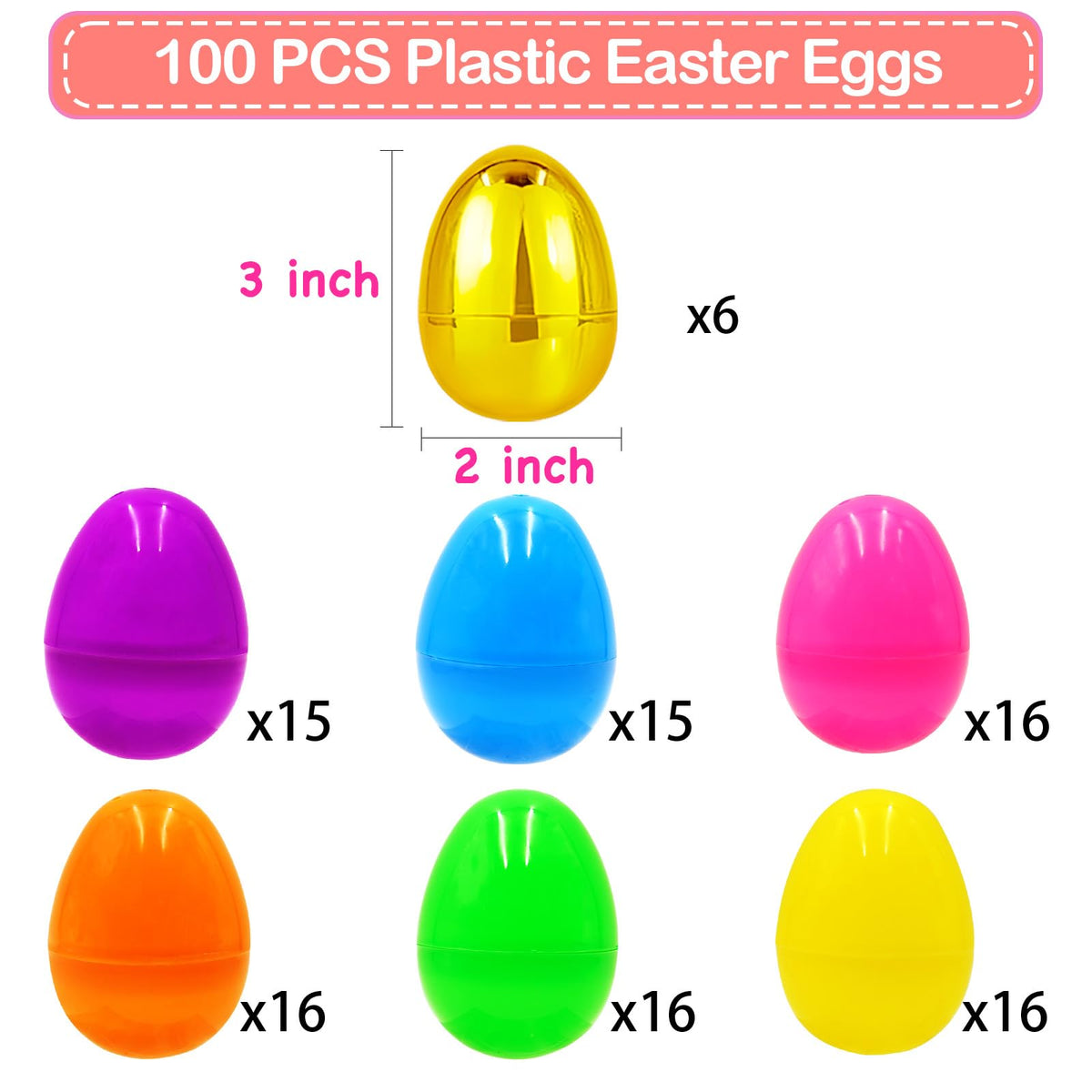 Sufuplay 3-inch diameter eggs showcase a 2-inch opening for candies and small gifts.