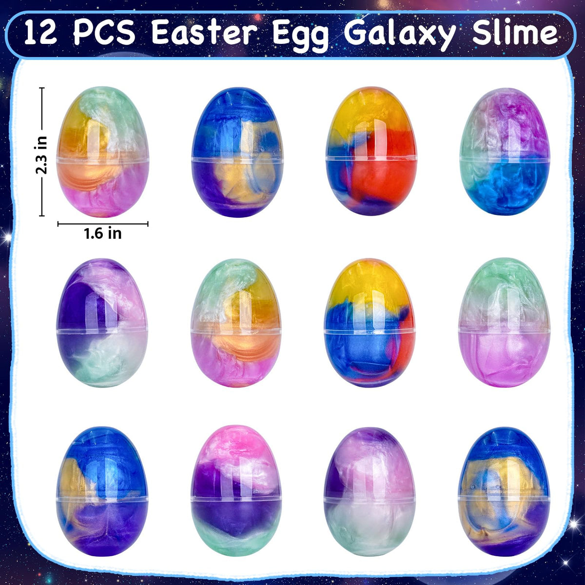 Sufuplay Galaxy Slime Egg Toy Surprise opens to reveal a hidden toy inside.