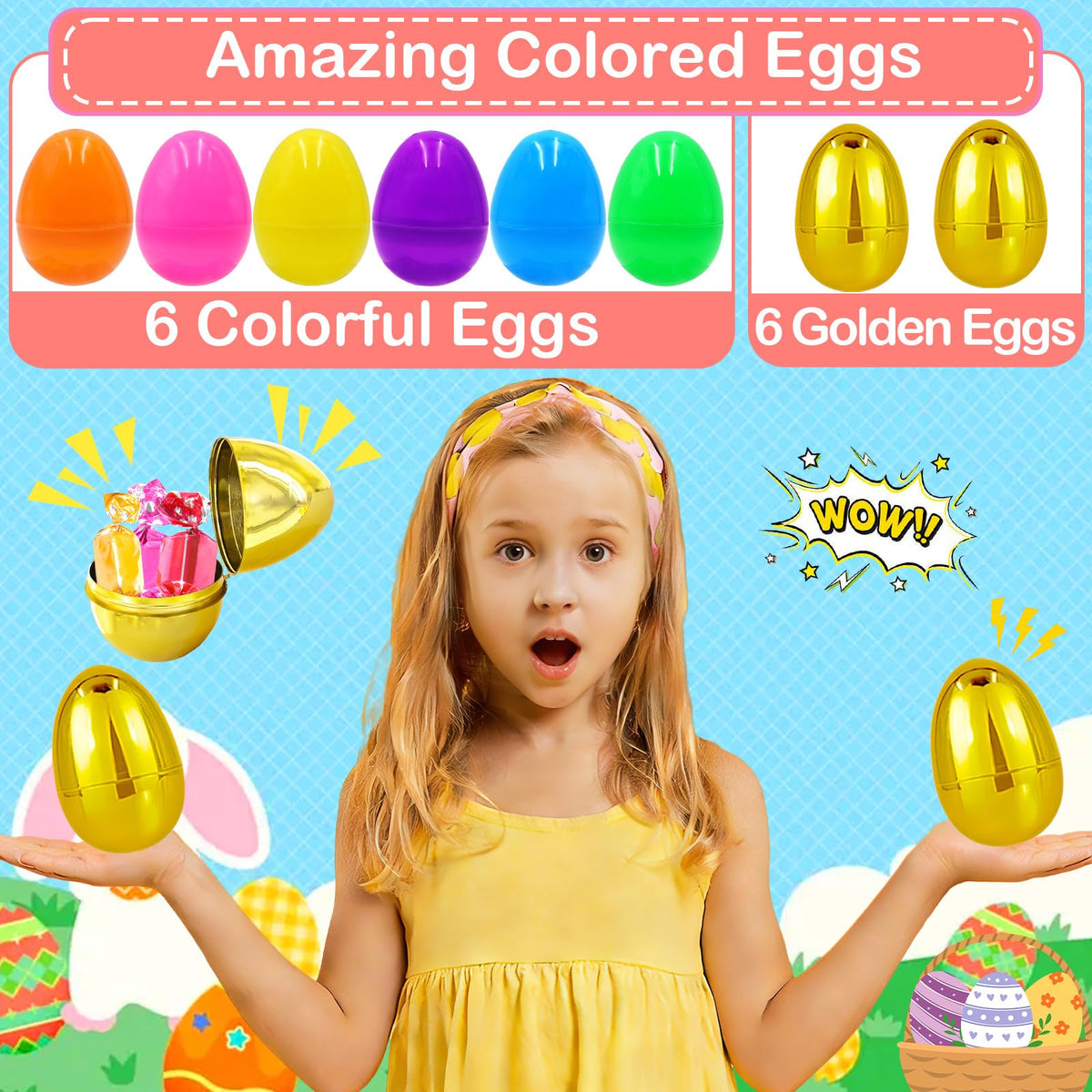 Sufuplay gold eggs highlight a shiny accent for premium Easter displays.