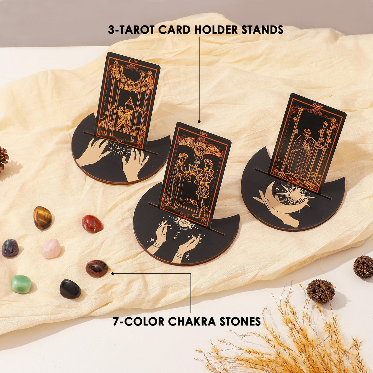 SUGEYA chakra stones seven colors enhance mood and focus during divination.