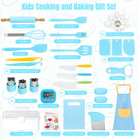 Suhctuptx 37PCS Kids Cooking Set cookbook inspires kid-friendly recipe adventures.