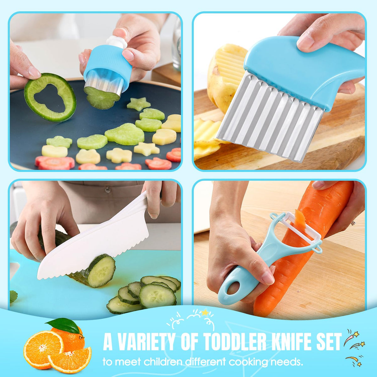 Suhctuptx 37PCS Kids Cooking Set waterproof apron protects clothing during messy tasks.