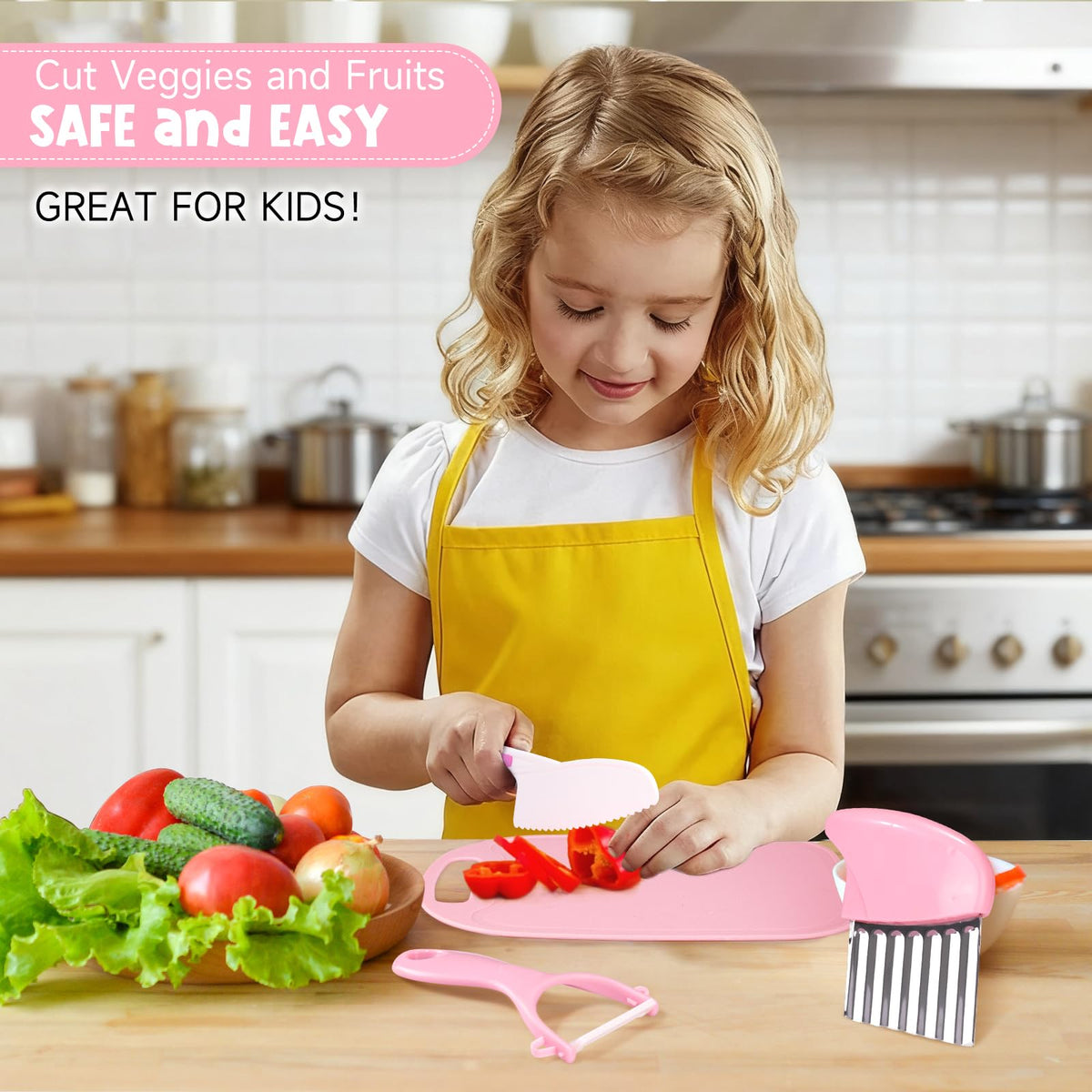 Suhctuptx kid kitchen gloves protect tiny hands during prep.