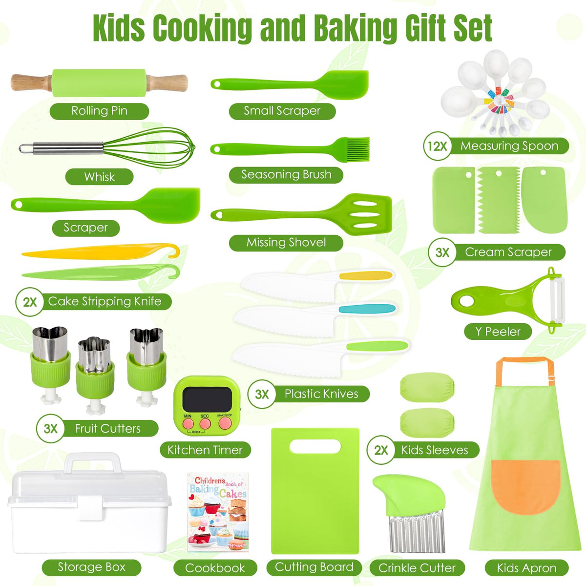 Suhctuptx kids cooking set cookbook guides young chefs through simple recipes.