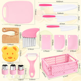 Suhctuptx serrated kid knives in multiple sizes for versatile kitchen prep.