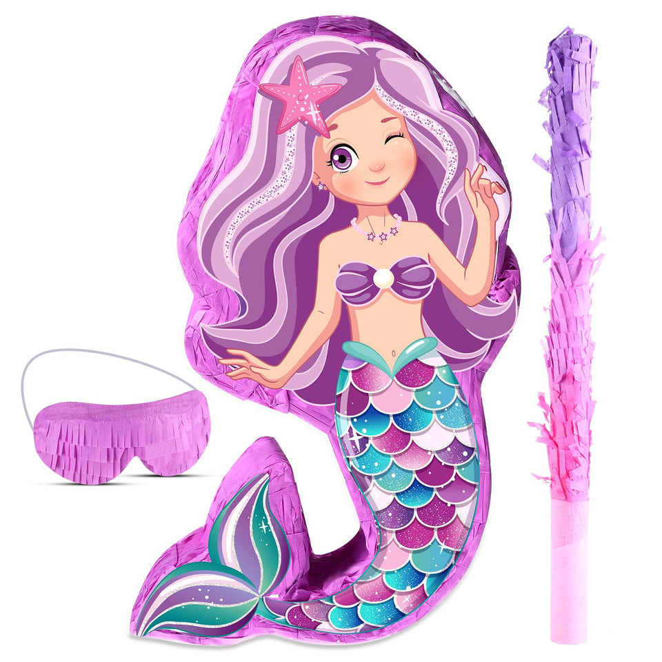 Suilung Mermaid Pinata Bundle 18.9 inch centerpiece for underwater birthday fun