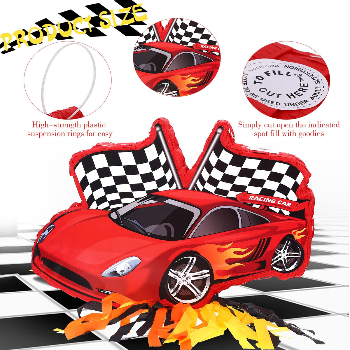Suilung race car pinata eye mask adds festive flair and keeps players engaged.