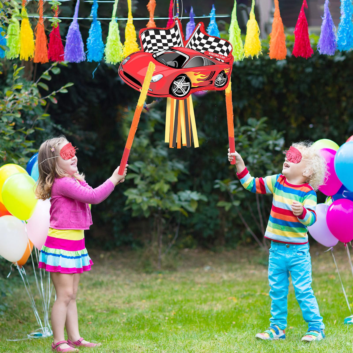 Suilung race car pinata hanging ring enables quick, safe setup anywhere.