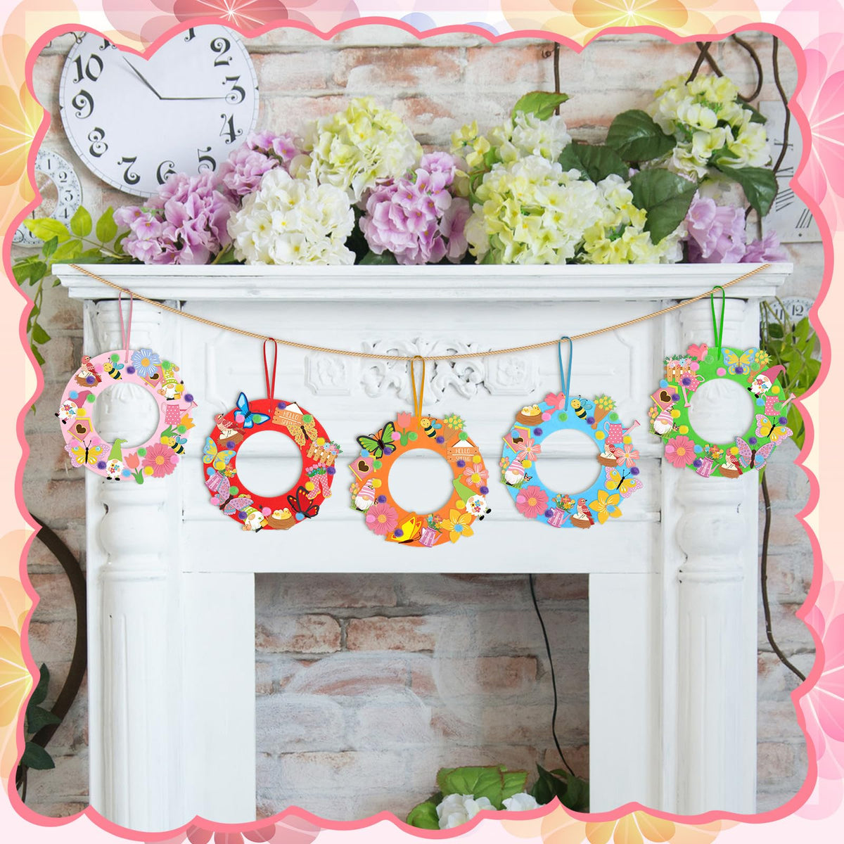 Suilung wreath kit ribbon trims for a polished craft finish.