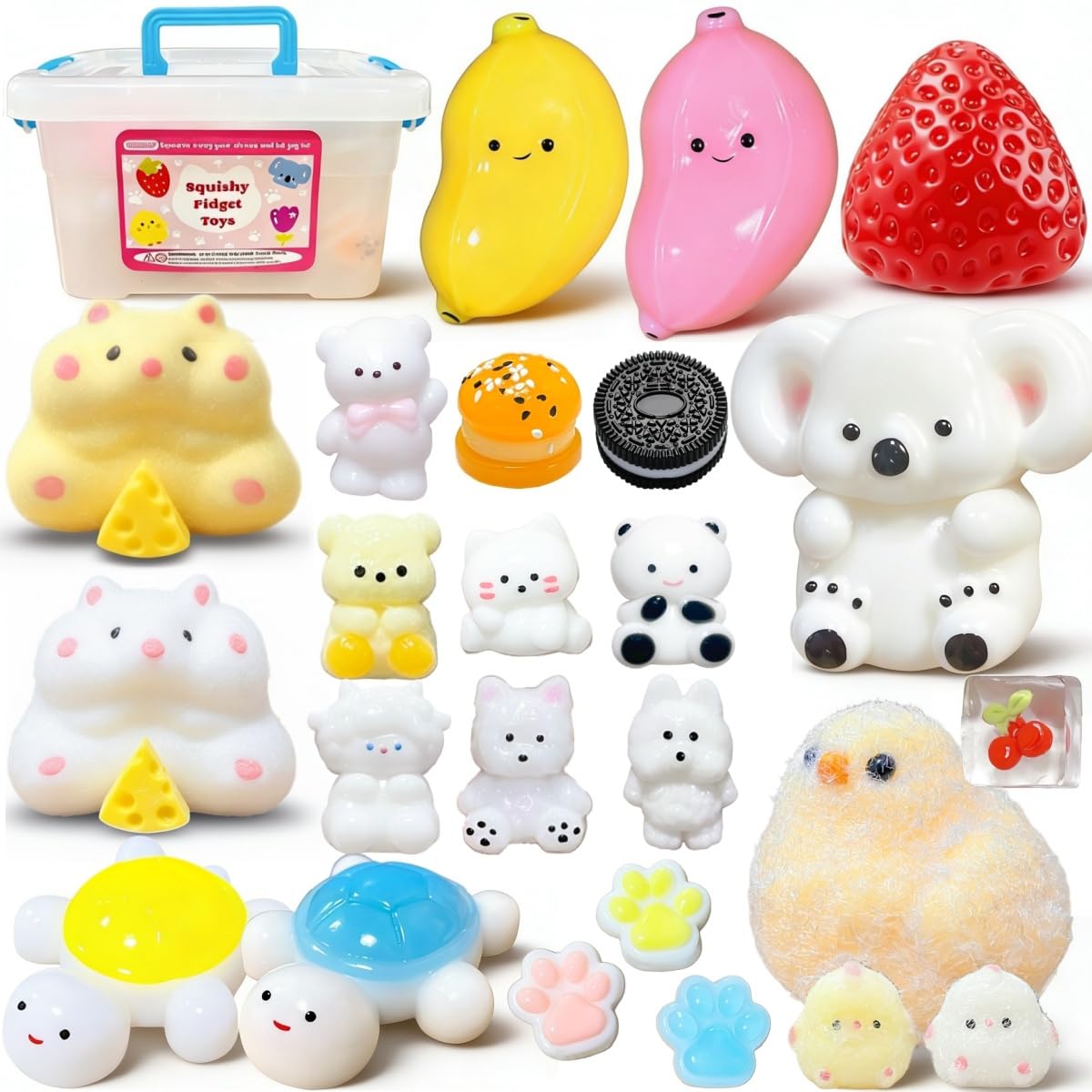 SUISUILE hamster squishy toy with keychain for portable stress relief.