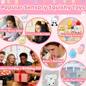 SUISUILE mini cat paw squishies with keychains for on-the-go calm.