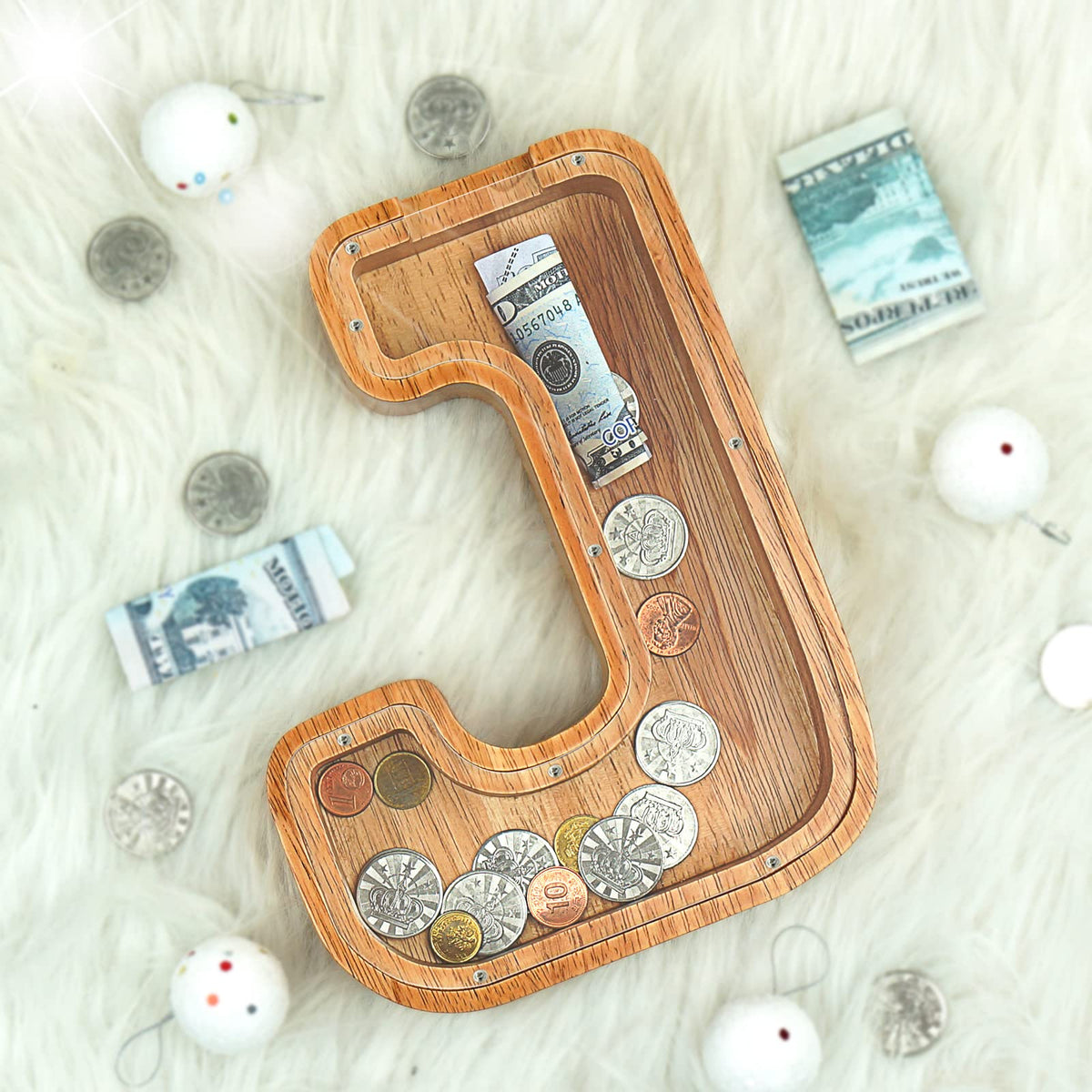 Large Capacity Sulevalt Piggy Bank holds coins and notes