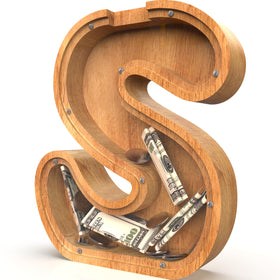 Sulevalt Piggy Bank letter cutout enhances alphabet learning and saving.