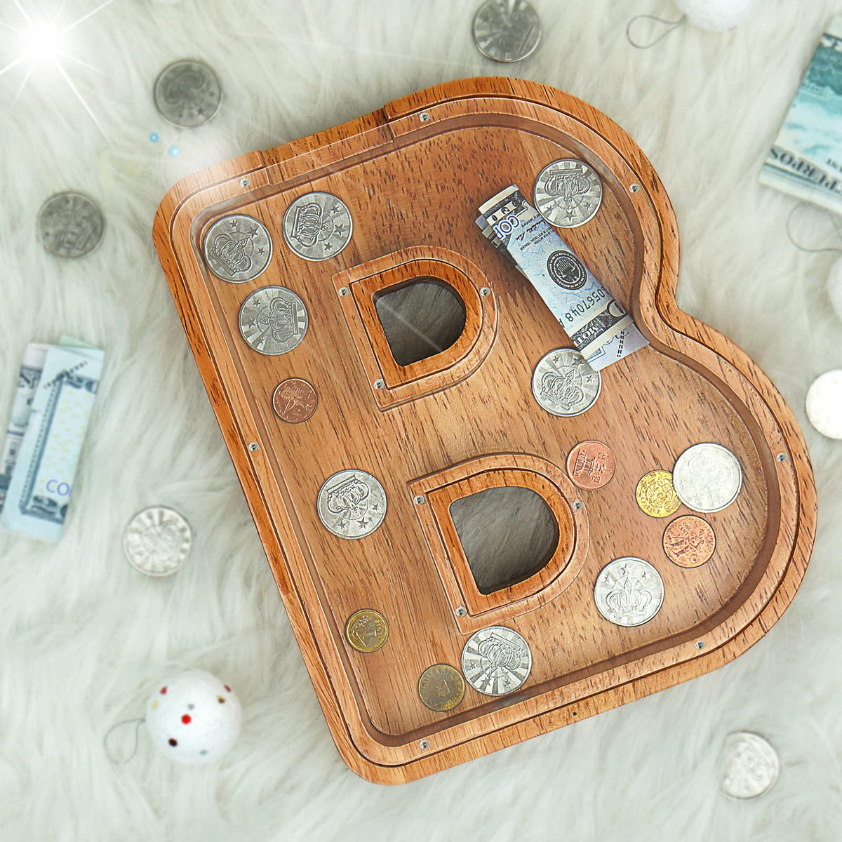 Sulevalt wooden piggy bank with smooth, premium finish.