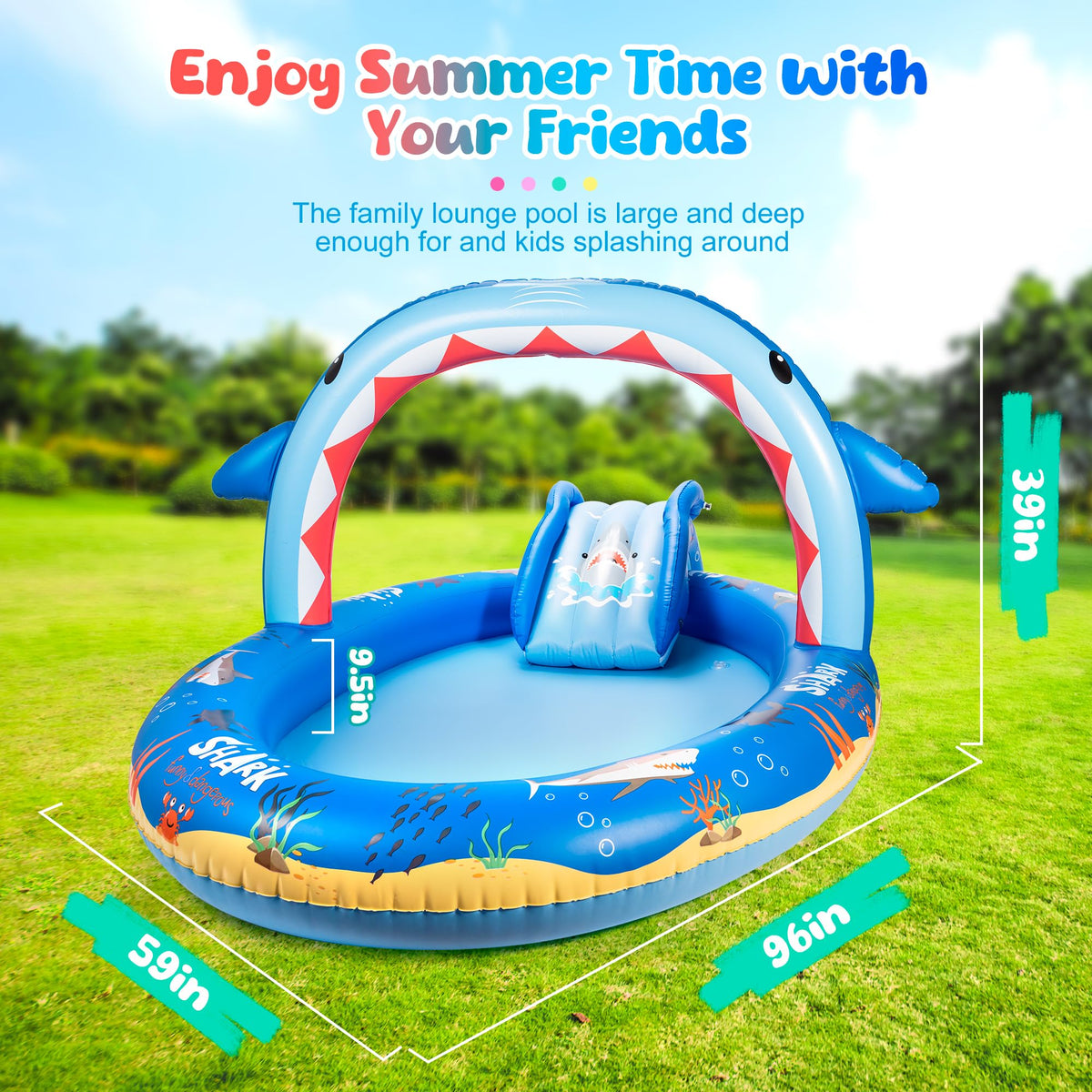 SULIFEEL pool capacity 200 liters supports multiple children splashing
