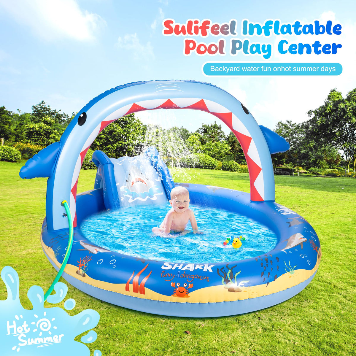 SULIFEEL pool slide in action adds excitement to kids' playtime