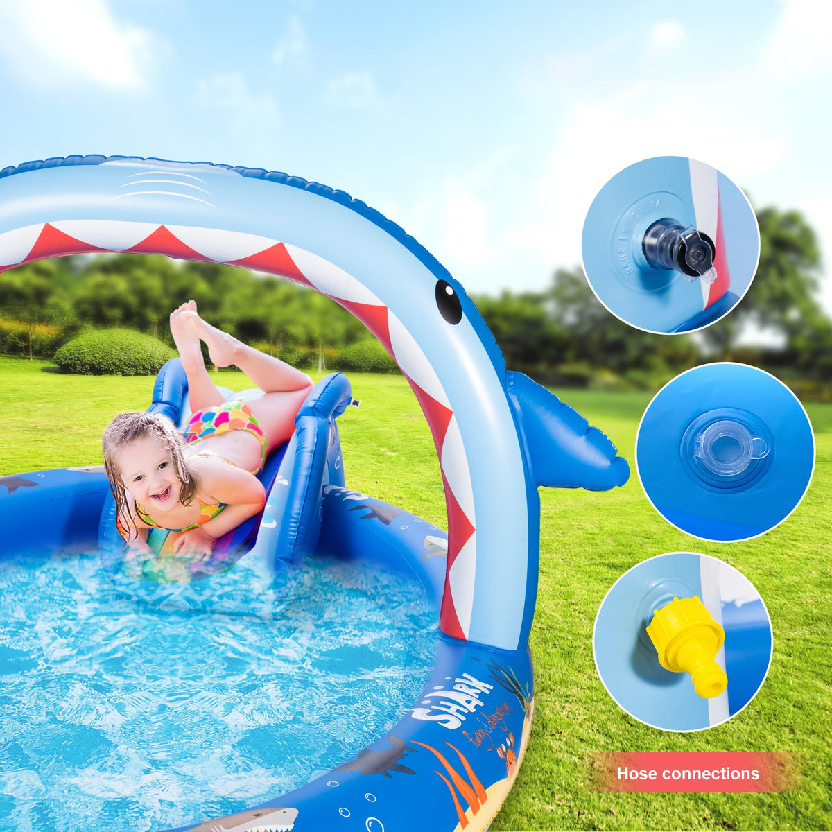 SULIFEEL rainbow sprinkler arch creates interactive water play outdoors