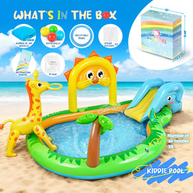 SULIFEEL Zoo-Themed Pool hippo slide for splashy, toddler-friendly fun