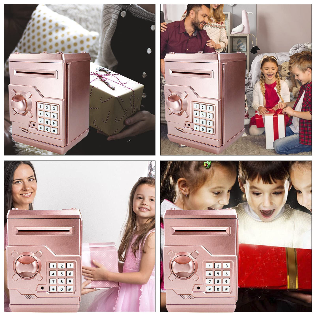 Suliper Piggy Bank battery compartment for 3 AA power and password use