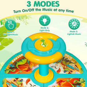 Sumapner dinosaur 360-degree spin action highlights kid-friendly design.