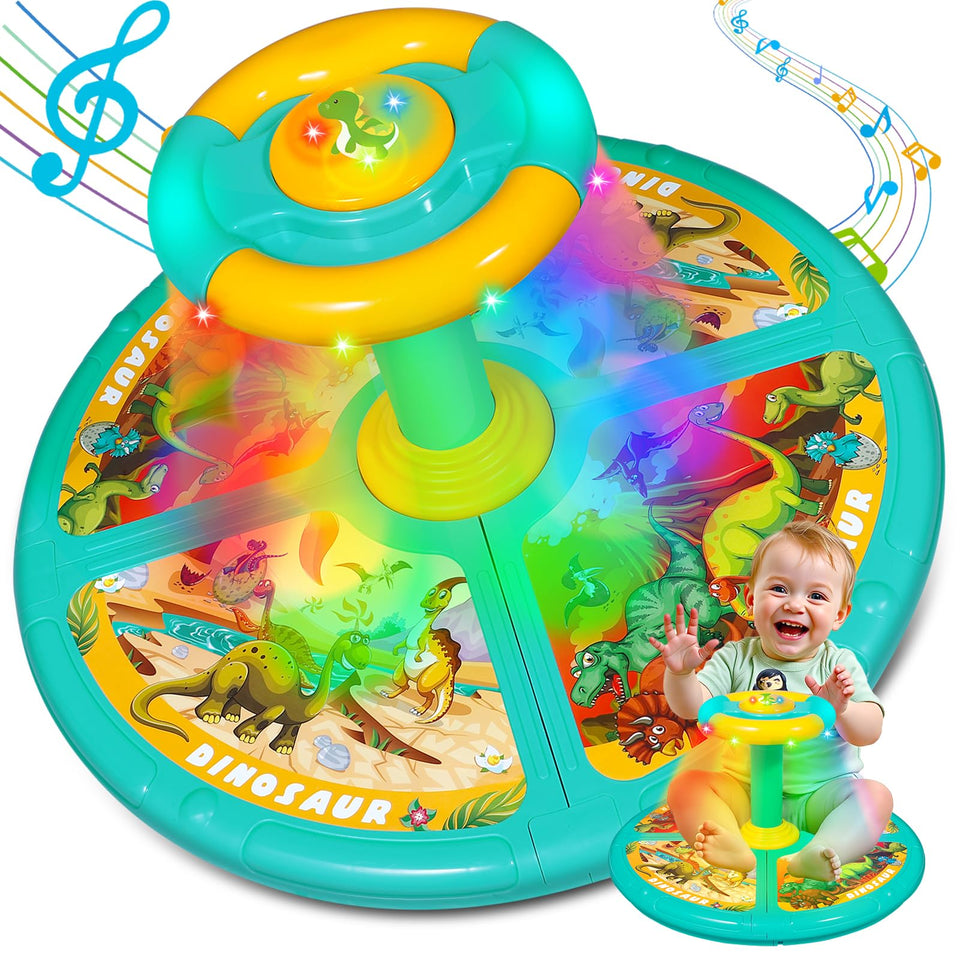 Sumapner dinosaur sit-and-spin 360-seat for shared active play and balance.