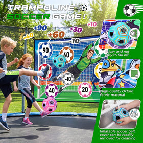 Sumapner sticky soccer balls in mint and pink for backyard play