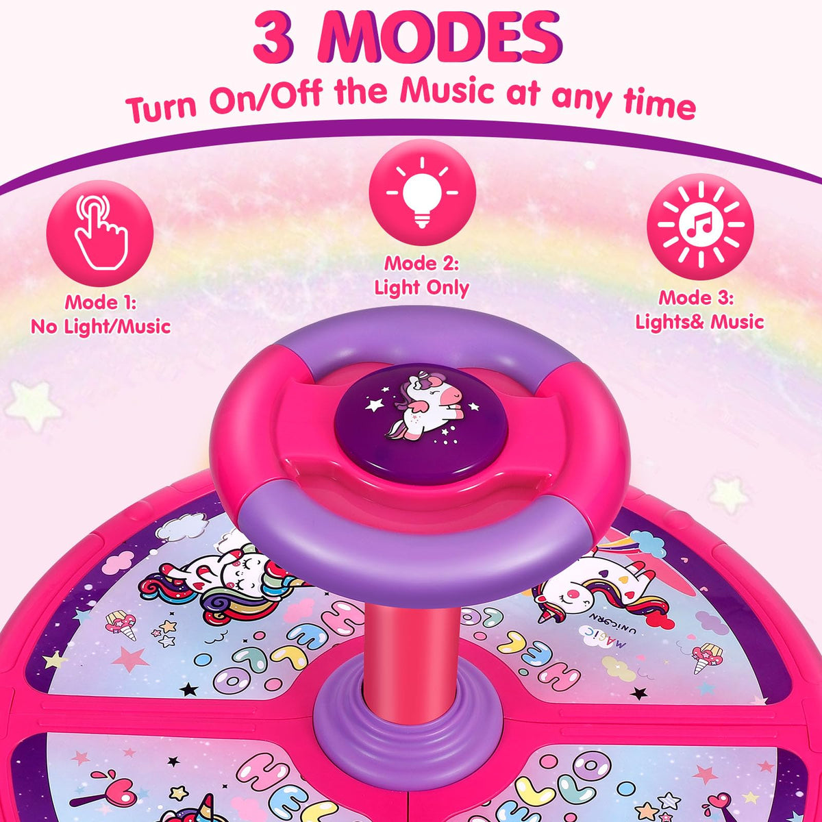 Sumapner Unicorn-handle design offers easy grip for little hands during spinning